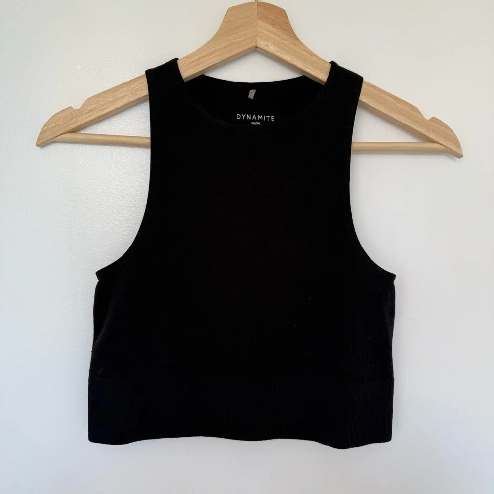 Dynamite Women's Athletic Black Cropped Tank - Picture 3 of 3